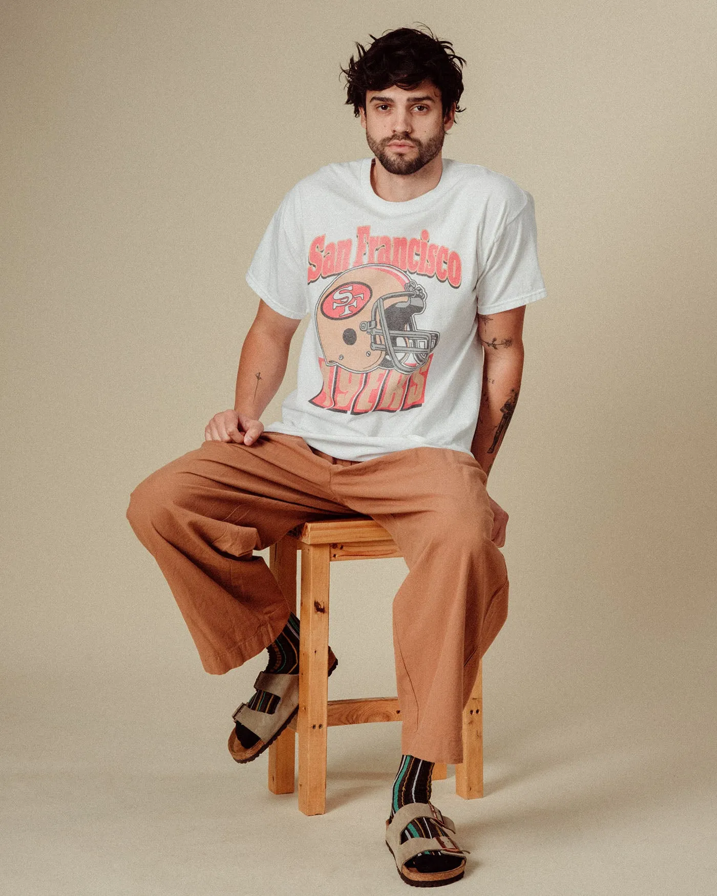 San Francisco 49ers Throwback Helmet Flea Market Tee sold by Junk Food Clothing product image thumbnail 2