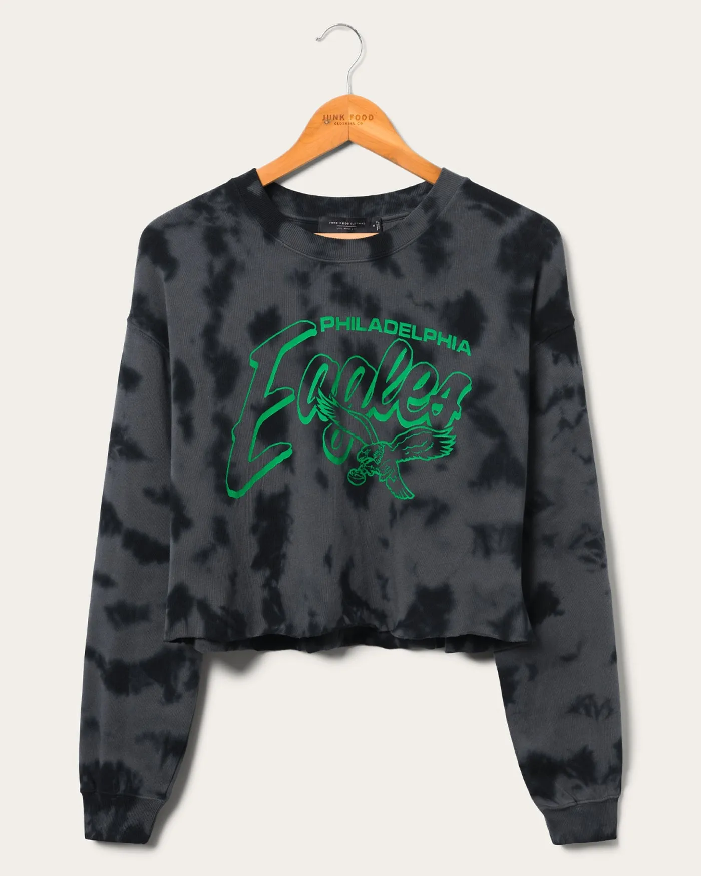 Women's Philadelphia Eagles Long Sleeve Loose Knit Crop sold by Junk Food Clothing