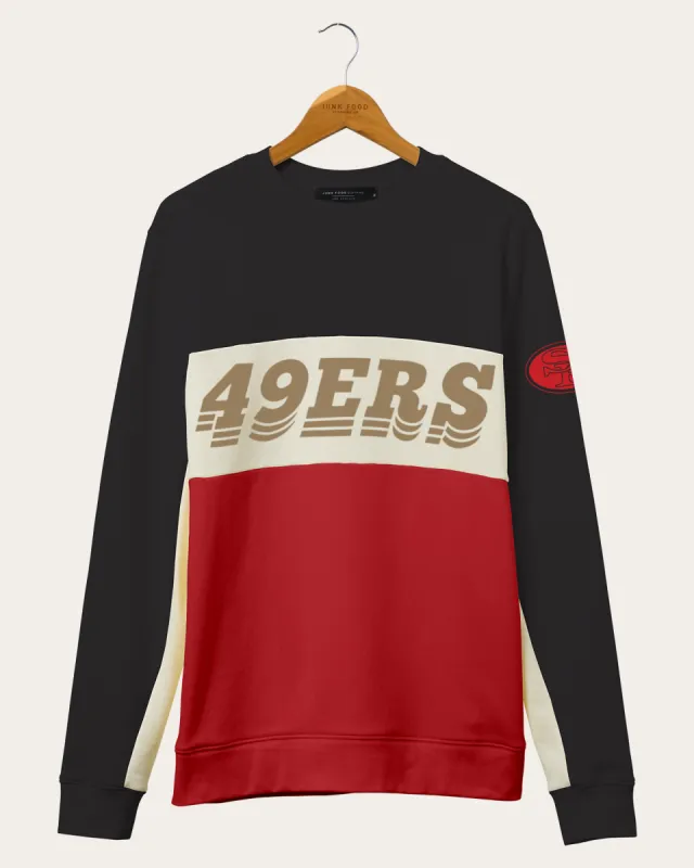 NFL San Francisco 49ers Colorblock Crew Fleece sold by Junk Food Clothing