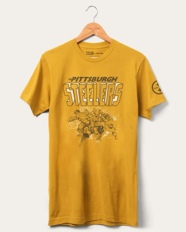 Marvel x Junk Food x NFL Avengers Team Steelers Tee sold by Junk Food Clothing