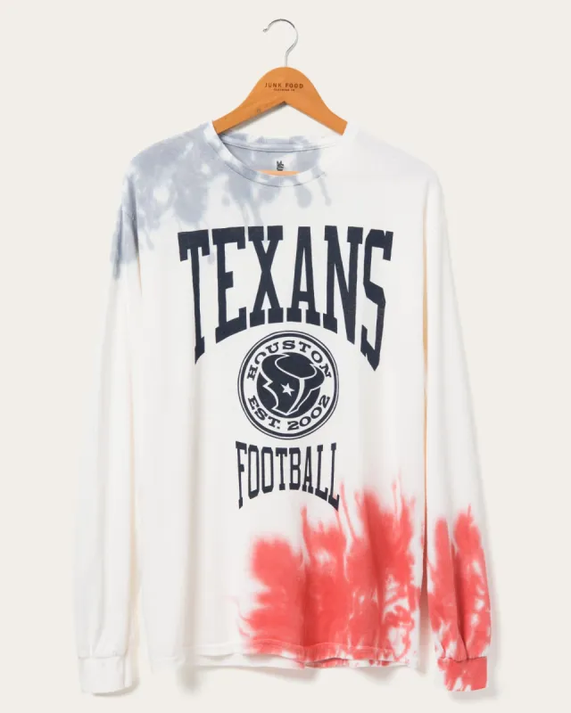 NFL Houston Texans Tie Dye Long Sleeve Flea Market Tee sold by Junk Food Clothing
