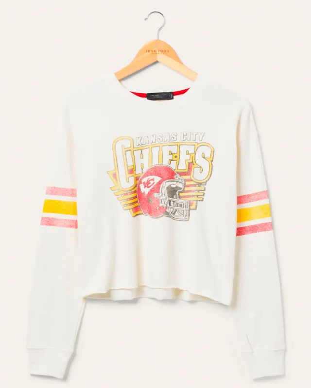 Women's Kansas City Chiefs Kickoff Crop Crew Fleece sold by Junk Food Clothing