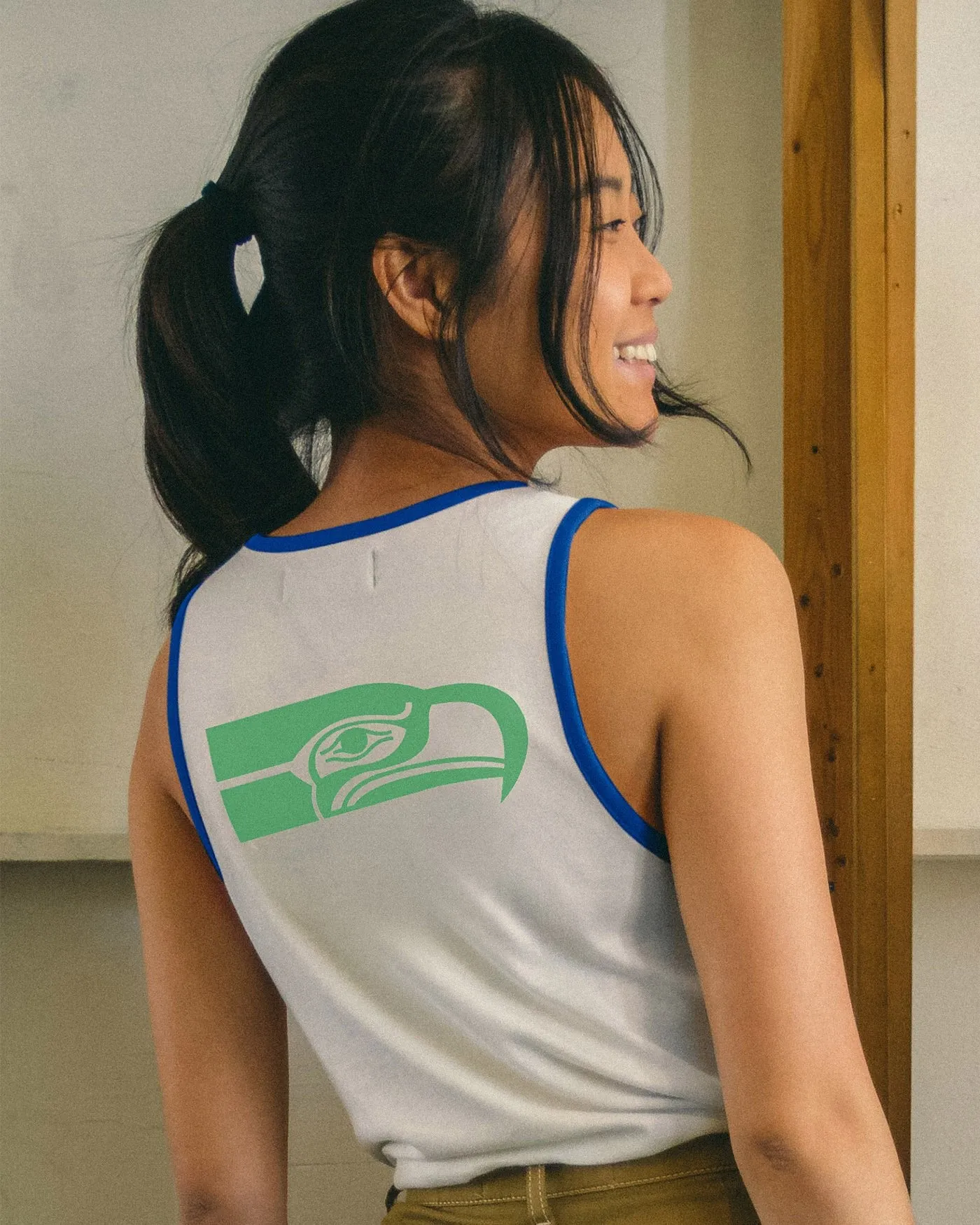 Women's NFL Seattle Seahawks Pop Binding Rib Tank sold by Junk Food Clothing product image thumbnail 4