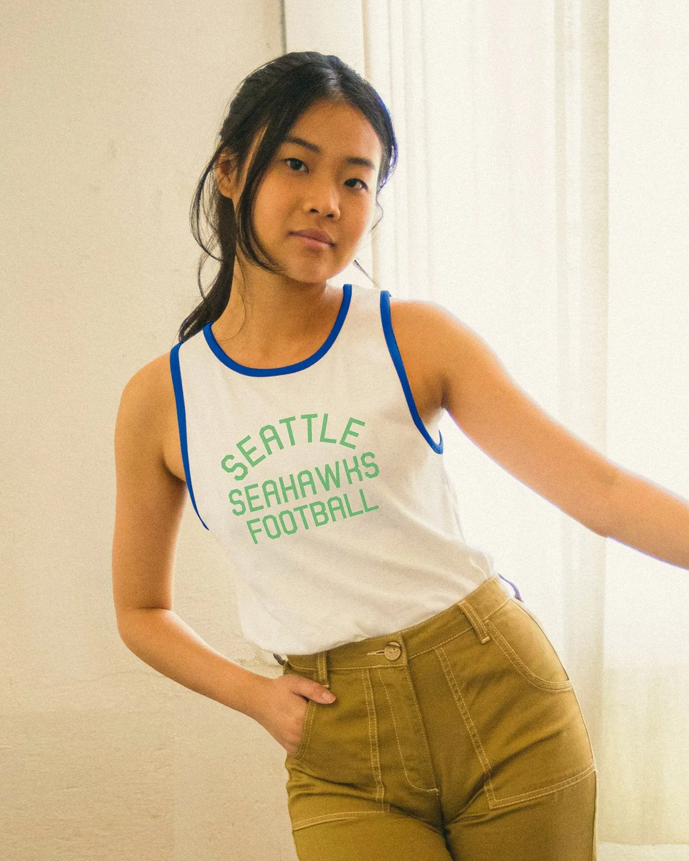 Women's NFL Seattle Seahawks Pop Binding Rib Tank sold by Junk Food Clothing product image thumbnail 2