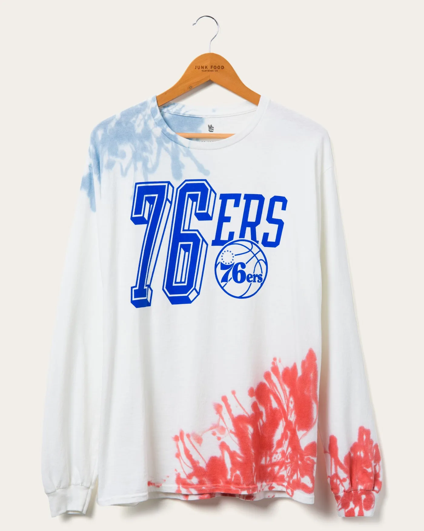 NBA Philadelphia 76ers Tie Dye Flea Market Long Sleeve Tee sold by Junk Food Clothing