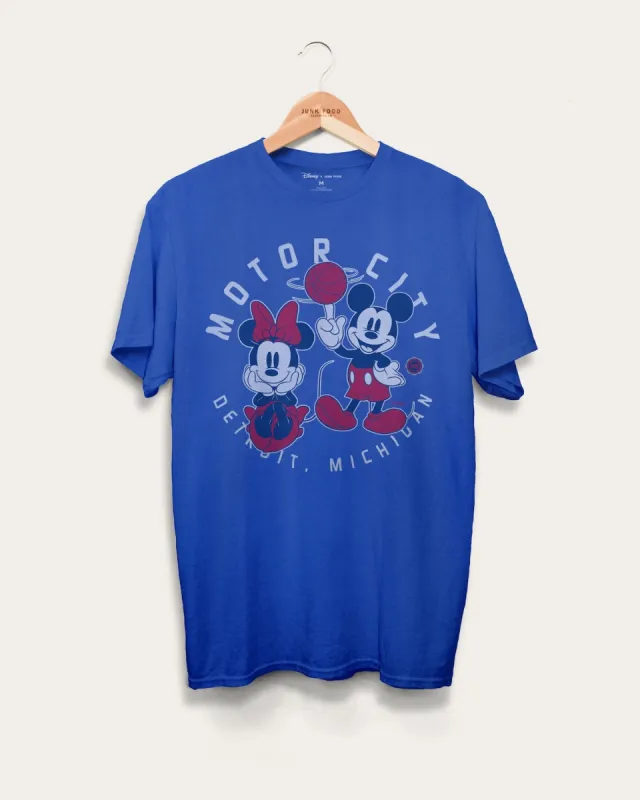 Unisex Pistons Mickey Minnie City Edition Tee sold by Junk Food Clothing
