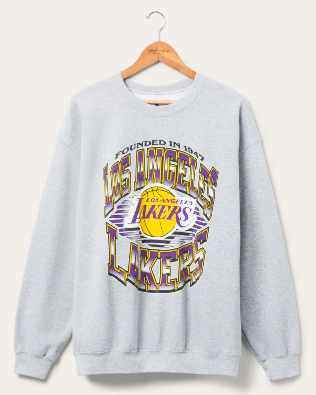 Lakers Chrome Lines Crew Fleece sold by Junk Food Clothing