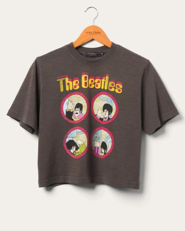 Women's The Beatles Yellow Sub Crop Mock Neck Tee sold by Junk Food Clothing