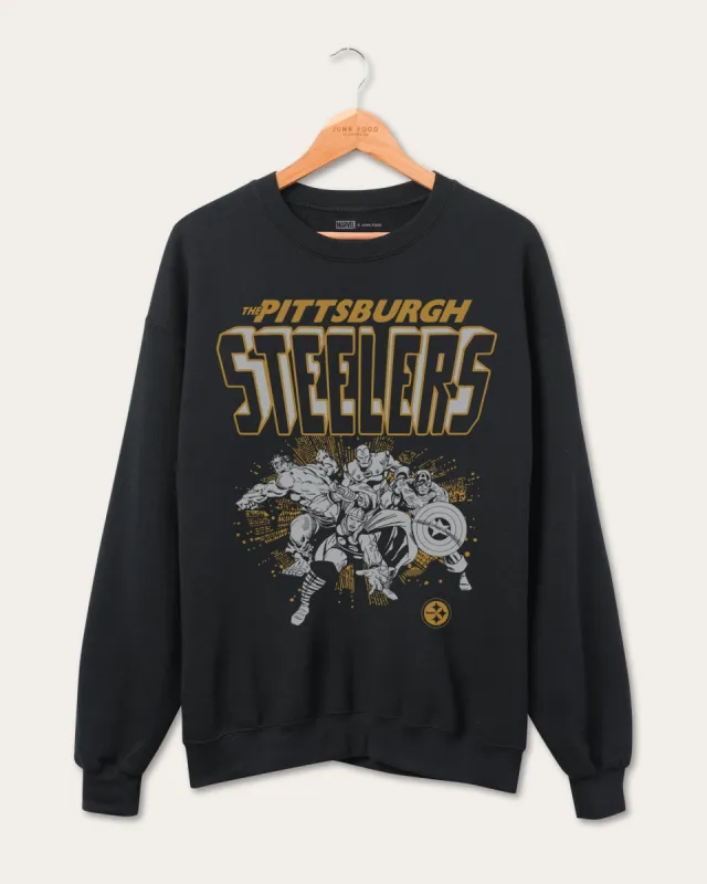Steelers Avengers Throwback Crew sold by Junk Food Clothing