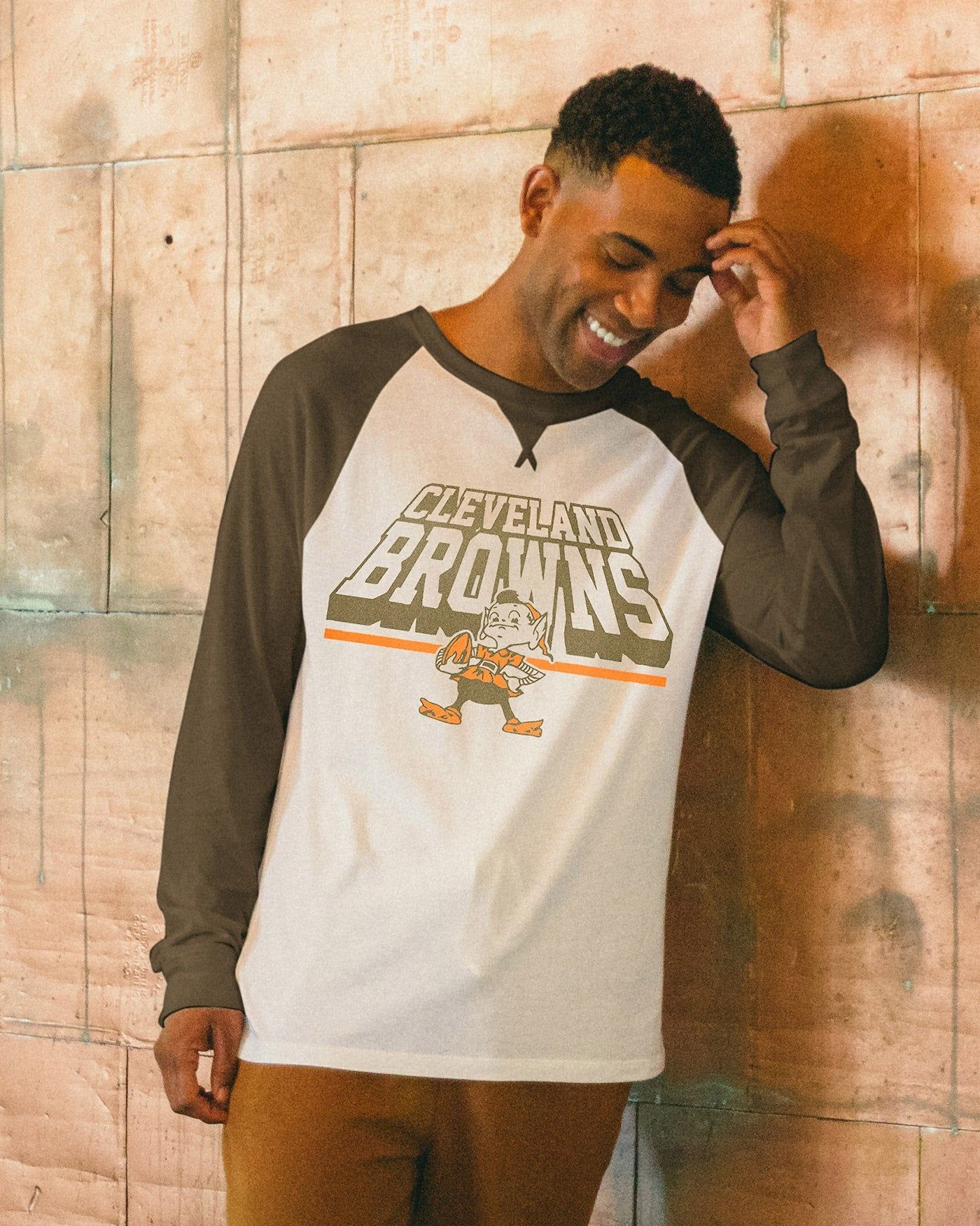 NFL Cleveland Browns Colorblock Long Sleeve Raglan sold by Junk Food Clothing product image thumbnail 2