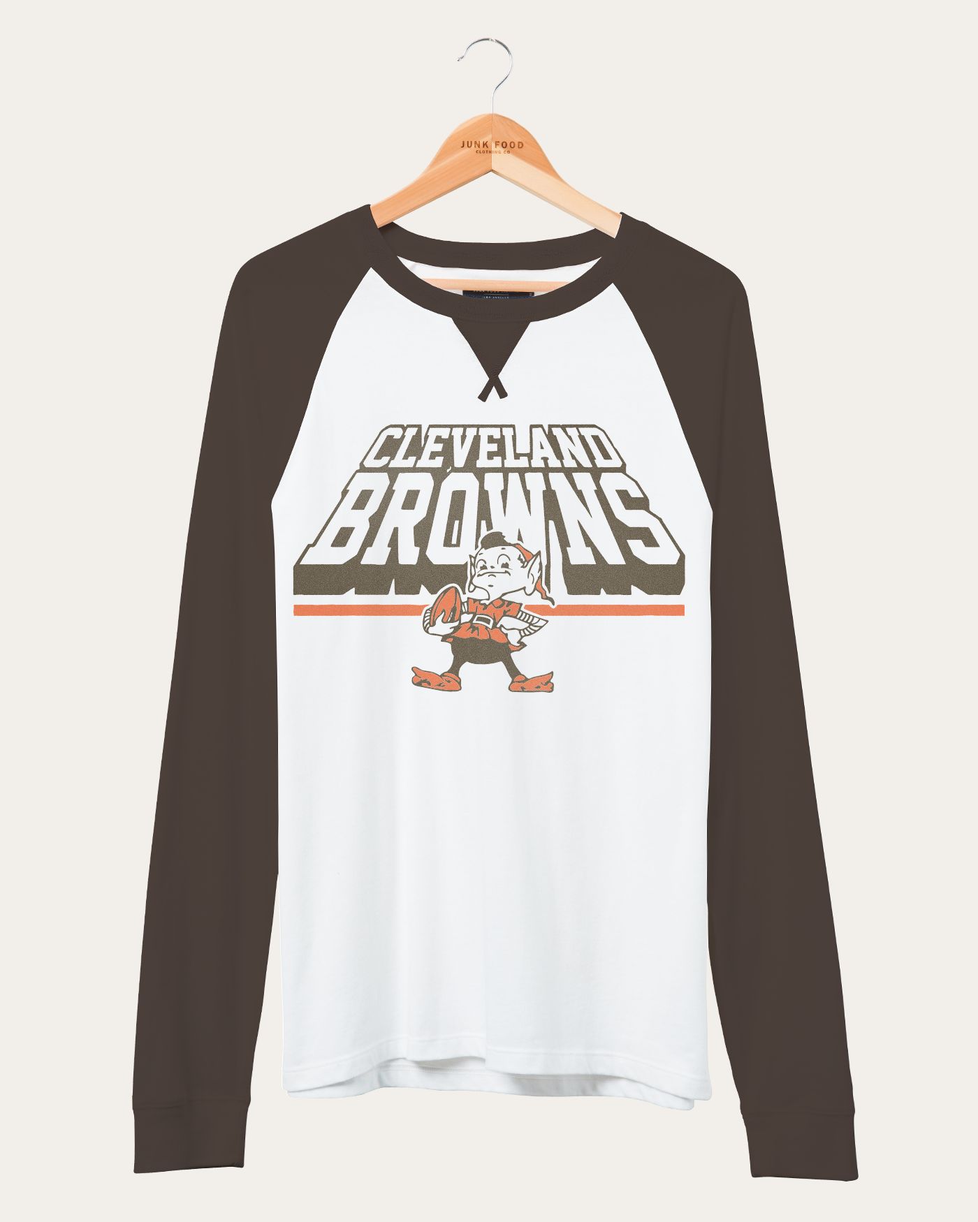 NFL Cleveland Browns Colorblock Long Sleeve Raglan sold by Junk Food Clothing