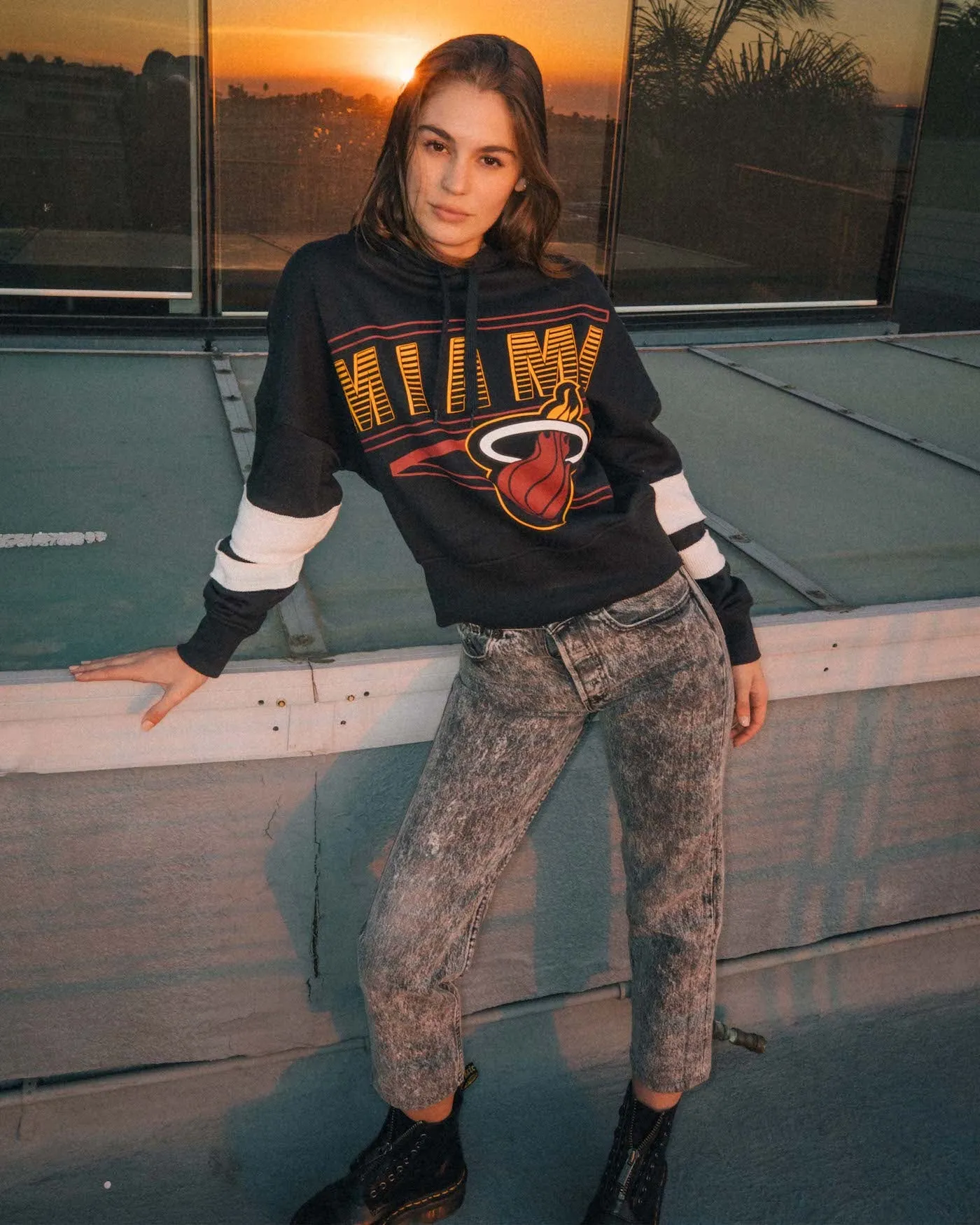 Women's Heat Overtime Striped Fleece Hoodie sold by Junk Food Clothing product image thumbnail 5