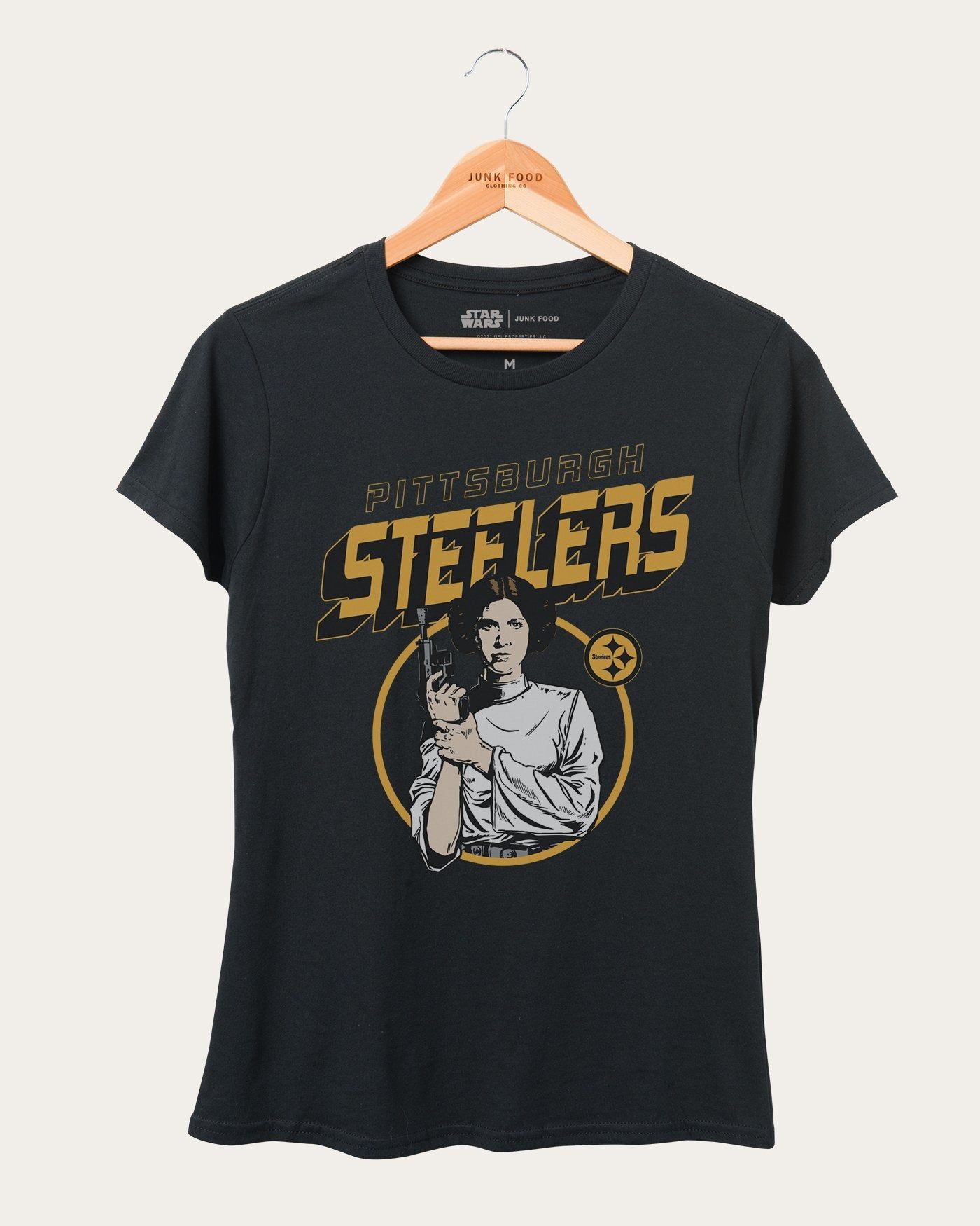 Women's Steelers Star Wars™ Princess Leia Tee sold by Junk Food Clothing