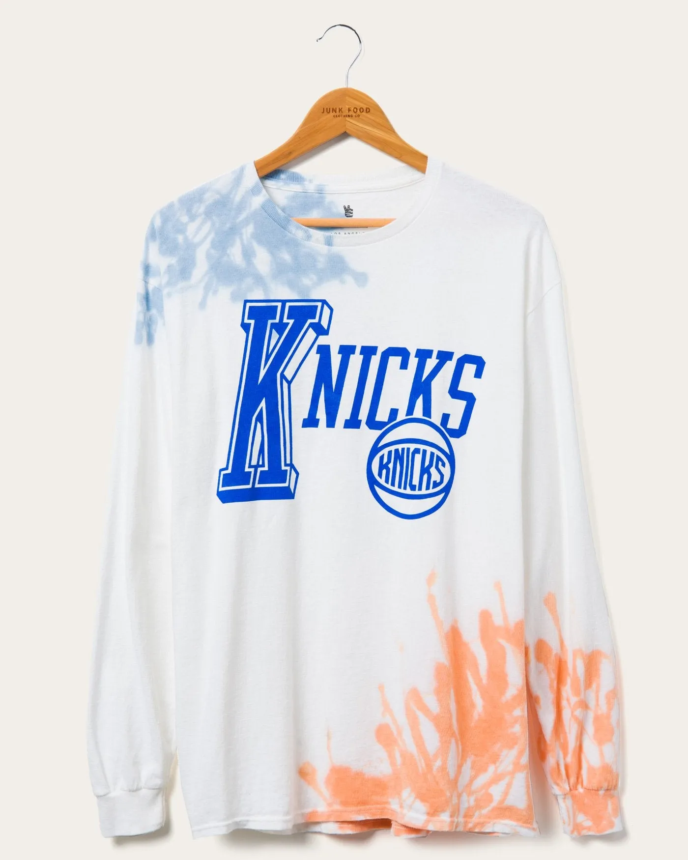 NBA New York Knicks Tie Dye Flea Market Long Sleeve Tee sold by Junk Food Clothing