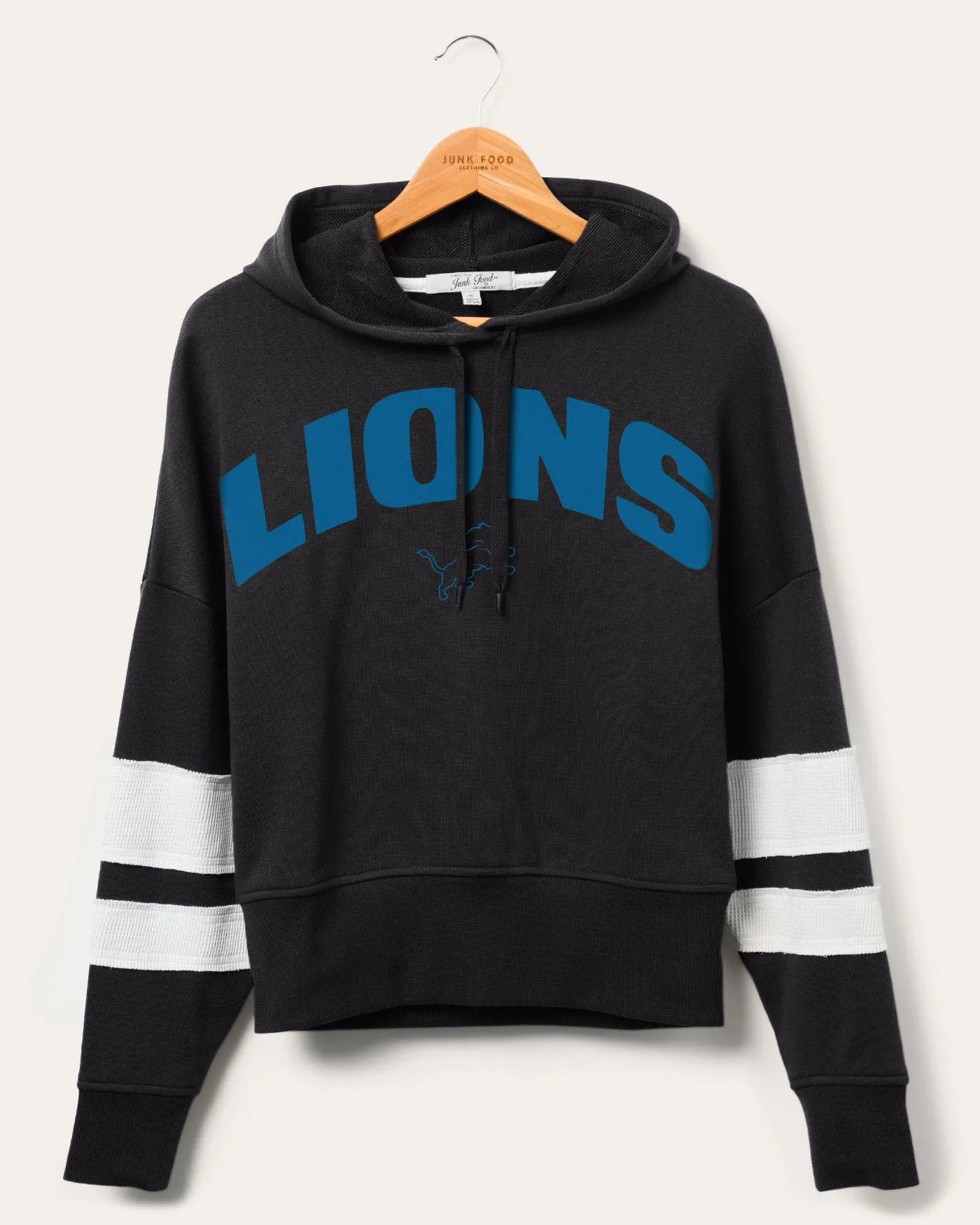 Women's NFL Lions Sideline Striped Fleece sold by Junk Food Clothing