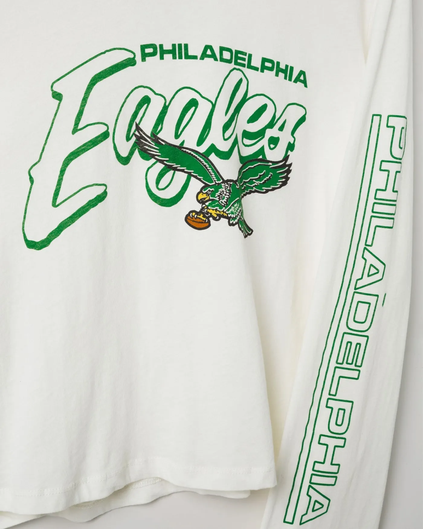Women's Philadelphia Eagles Touchdown Long Sleeve Cropped Tee sold by Junk Food Clothing product image thumbnail 3