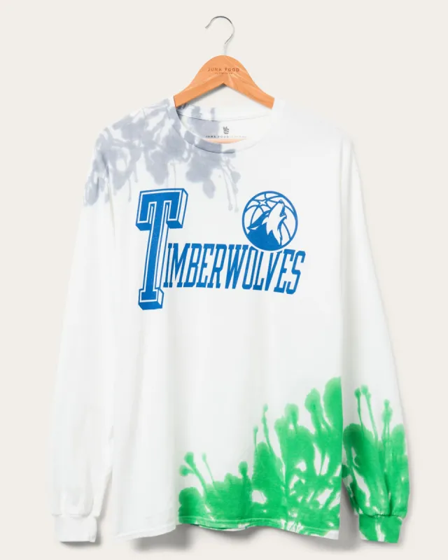 NBA Minnesota Timberwolves Tie Dye Flea Market Long Sleeve Tee sold by Junk Food Clothing