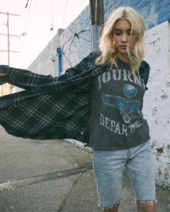 Women's Journey Departure Vintage Destroy Tee sold by Junk Food Clothing