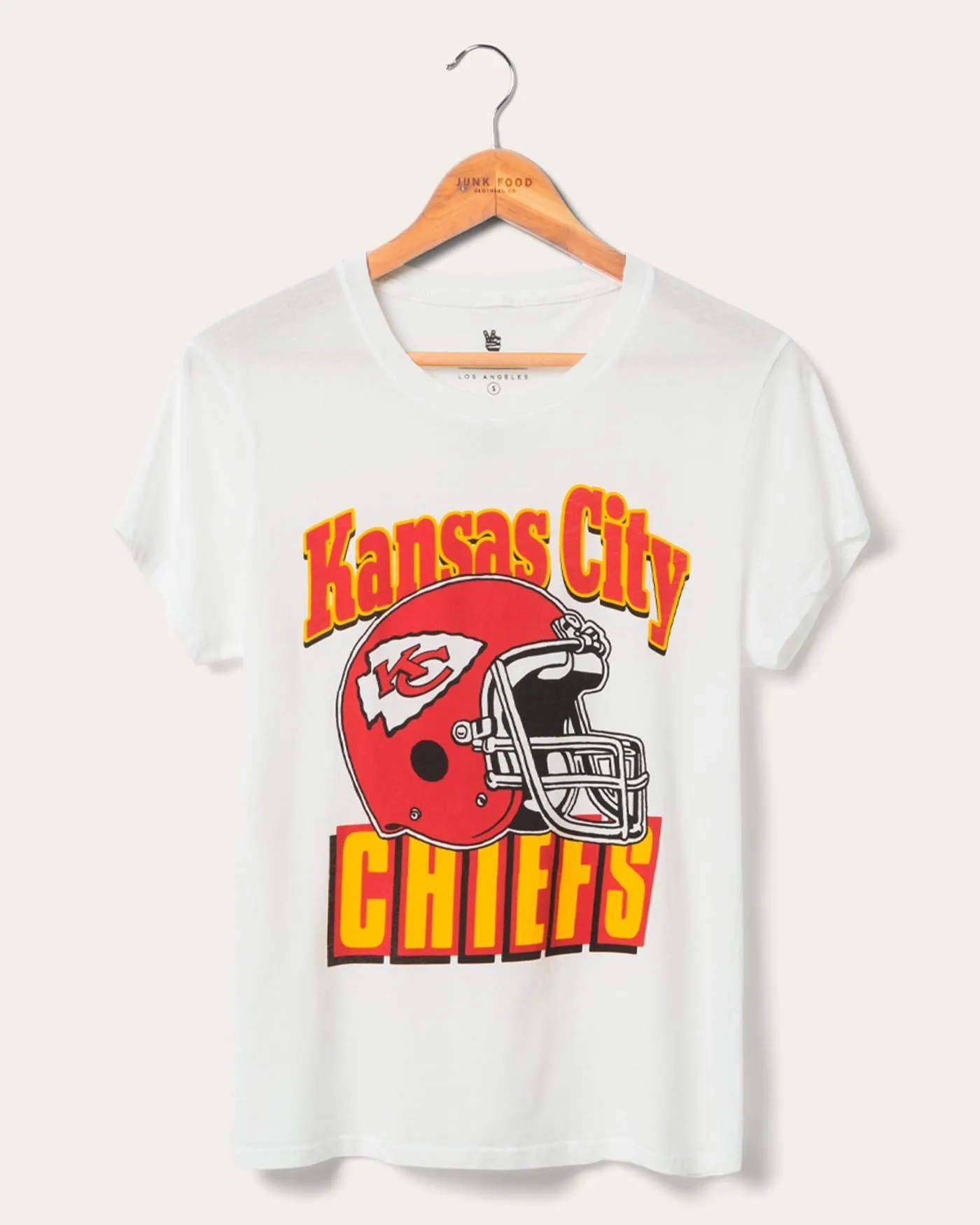 Women's Chiefs Helmet Girlfriend Tee sold by Junk Food Clothing
