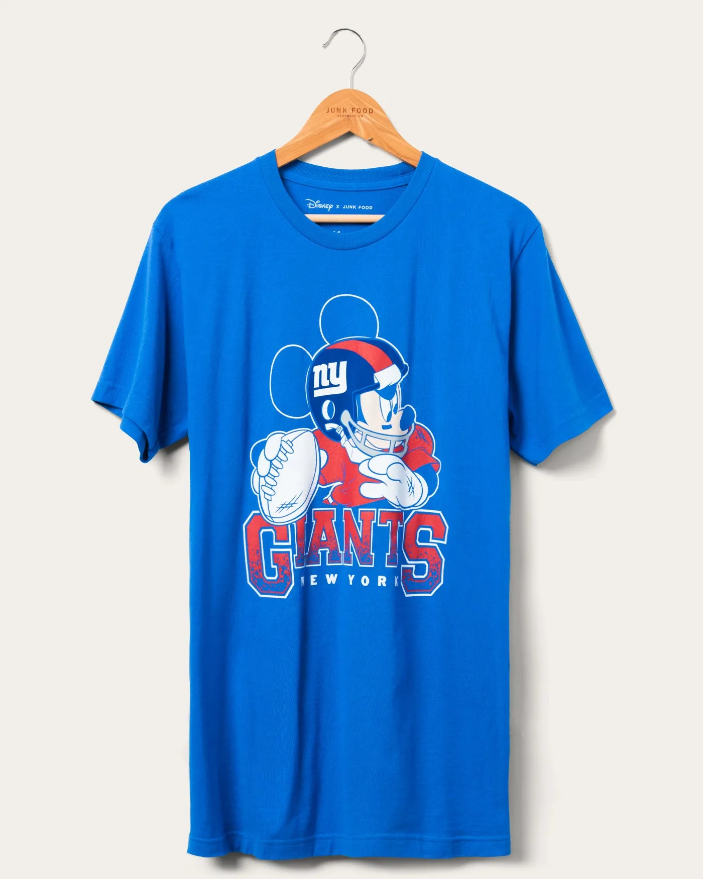 Disney x Junk Food x NFL Mickey Quarterback Giants Tee sold by Junk Food Clothing