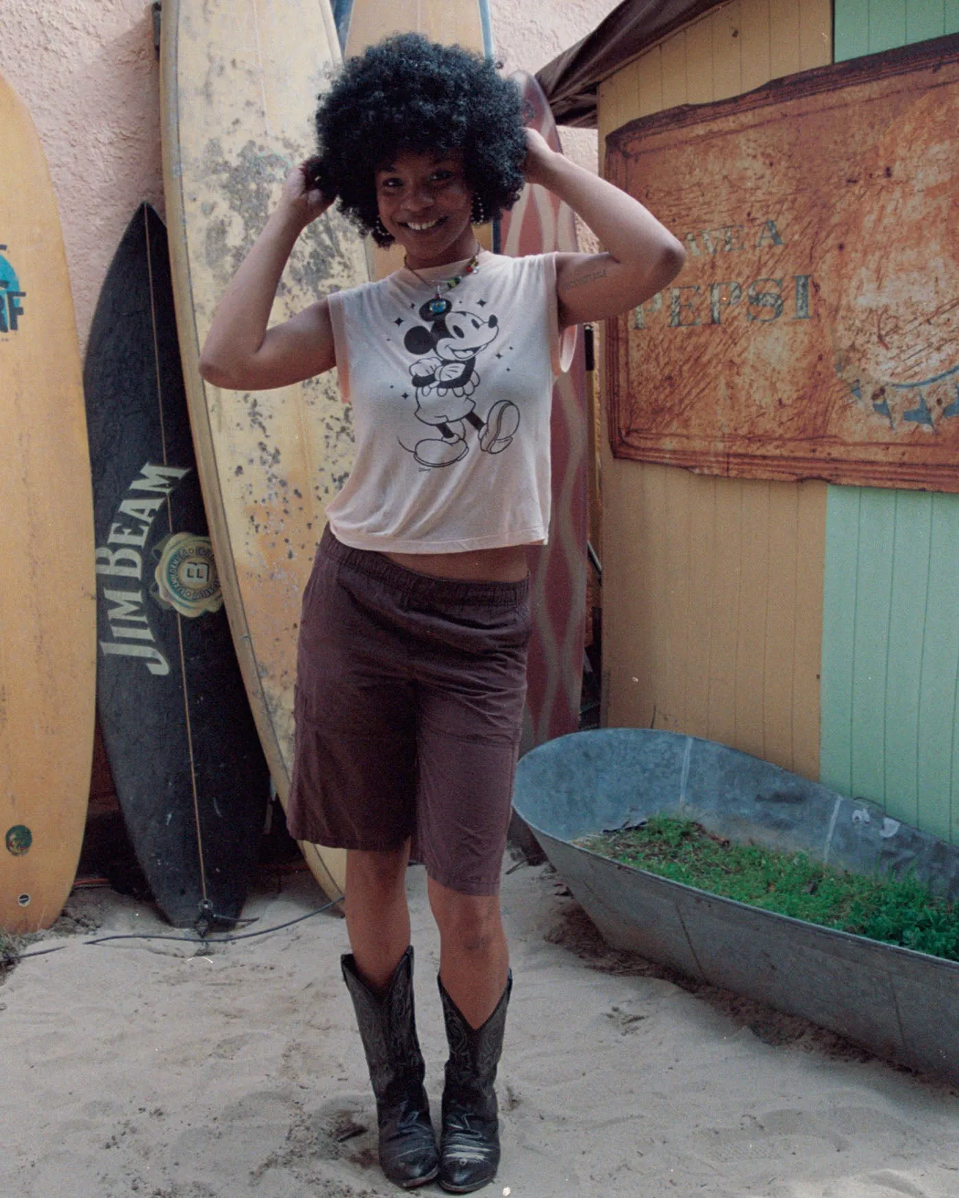 Women's Sparkle Mickey Vintage Tissue Tank sold by Junk Food Clothing product image thumbnail 2