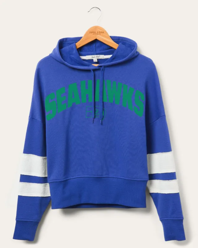 WOMENS SEAHAWKS SIDELINE STRIPED FLEECE sold by Junk Food Clothing