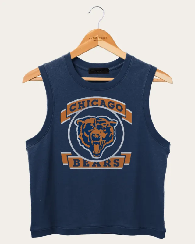 Women's NFL Chicago Bears Rib Ringer Muscle Tank made by Junk Food Clothing