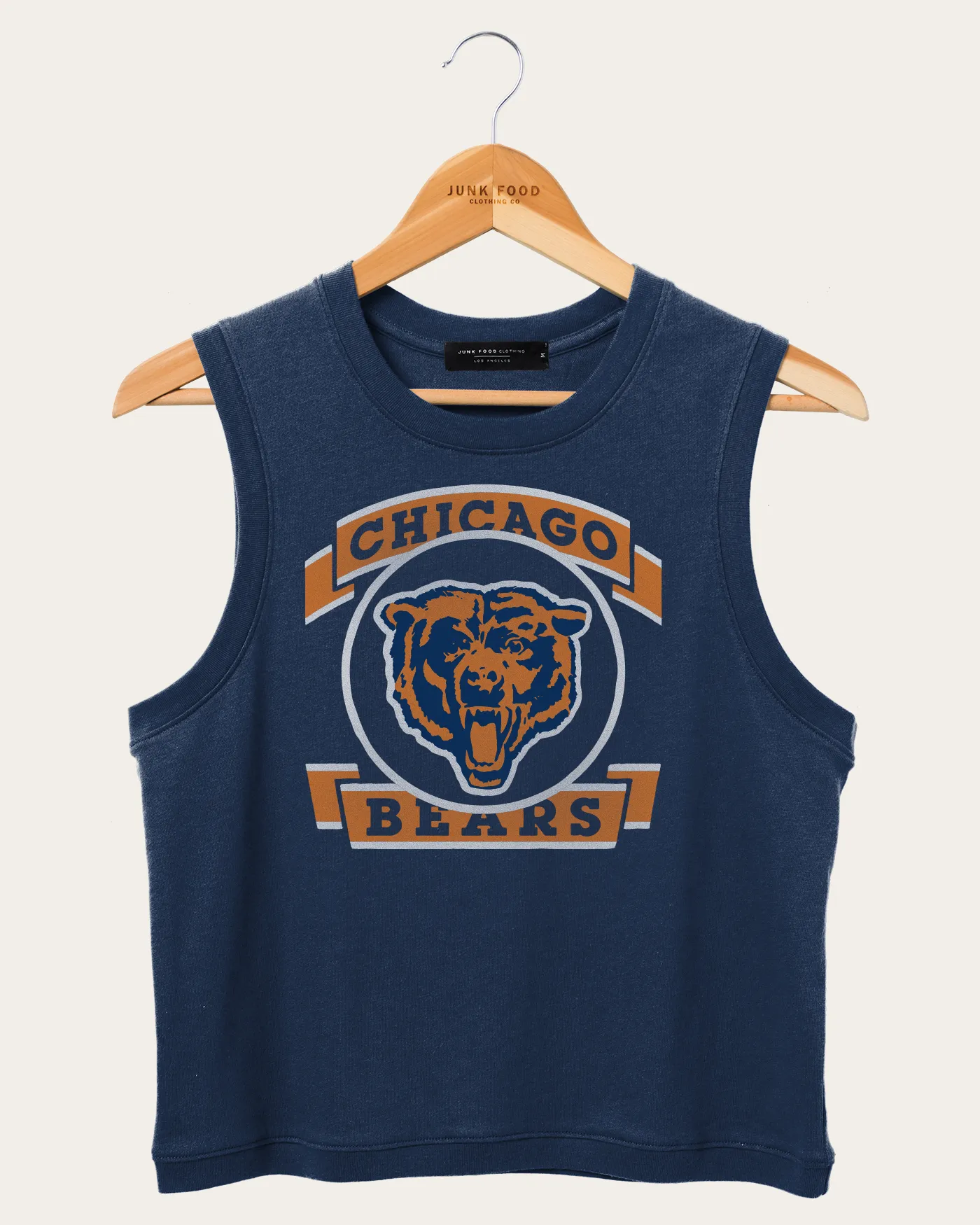 Women's NFL Chicago Bears Rib Ringer Muscle Tank sold by Junk Food Clothing