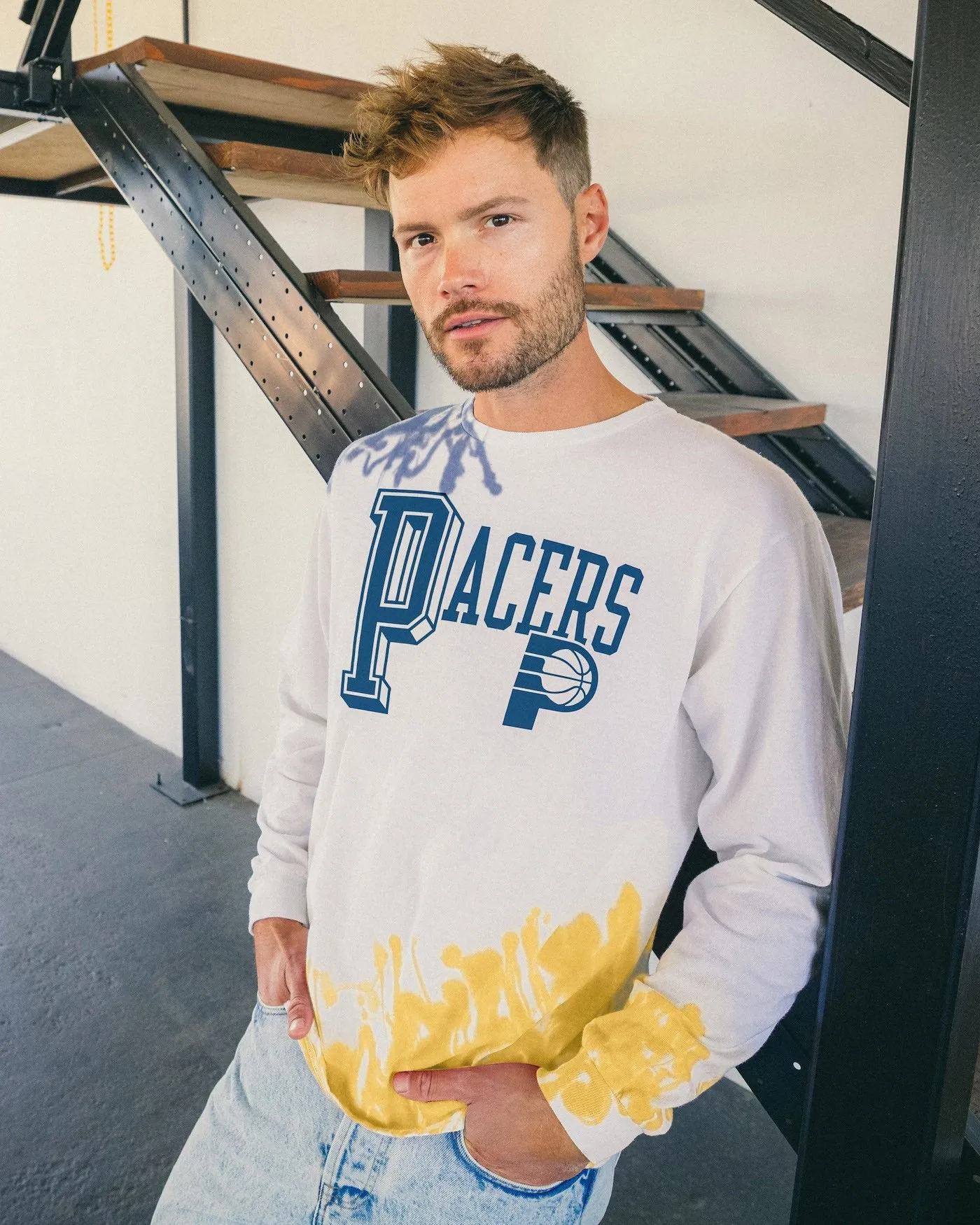 NBA Indiana Pacers Tie Dye Flea Market Long Sleeve Tee sold by Junk Food Clothing product image thumbnail 2