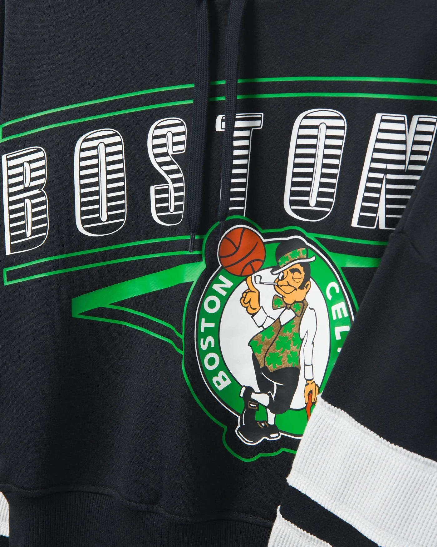 Women's Celtics Overtime Striped Fleece Hoodie sold by Junk Food Clothing product image thumbnail 3