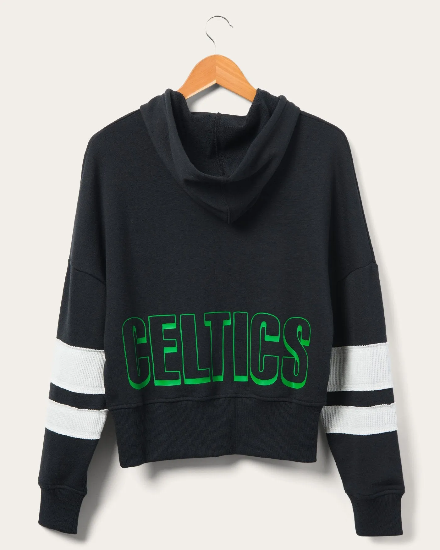 Women's Celtics Overtime Striped Fleece Hoodie sold by Junk Food Clothing product image thumbnail 2