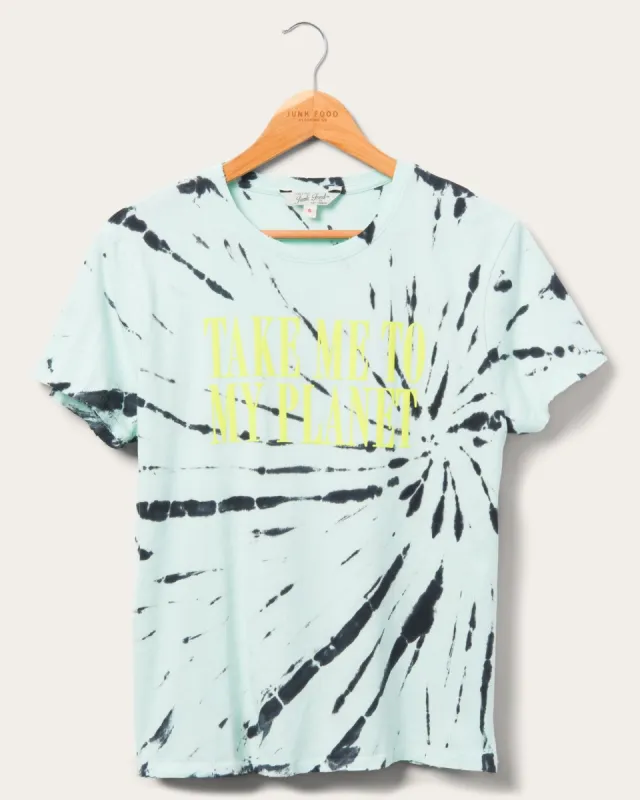 Women's Take Me To My Planet Tie Dye Vintage Tee made by Junk Food Clothing