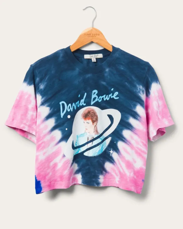 Women's Bowie Planet Cropped Mock Neck Tee sold by Junk Food Clothing
