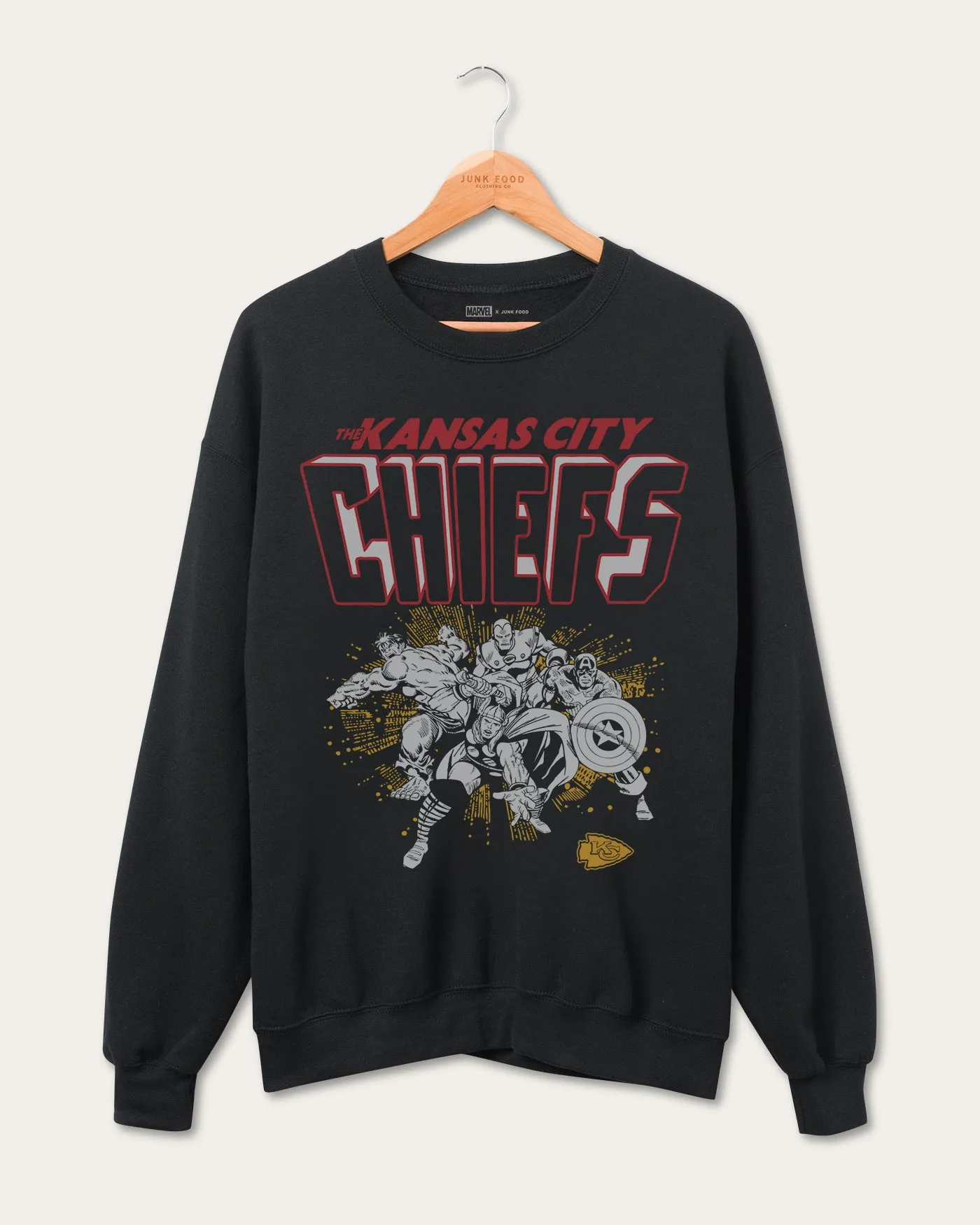 Chiefs Avengers Throwback Crew sold by Junk Food Clothing