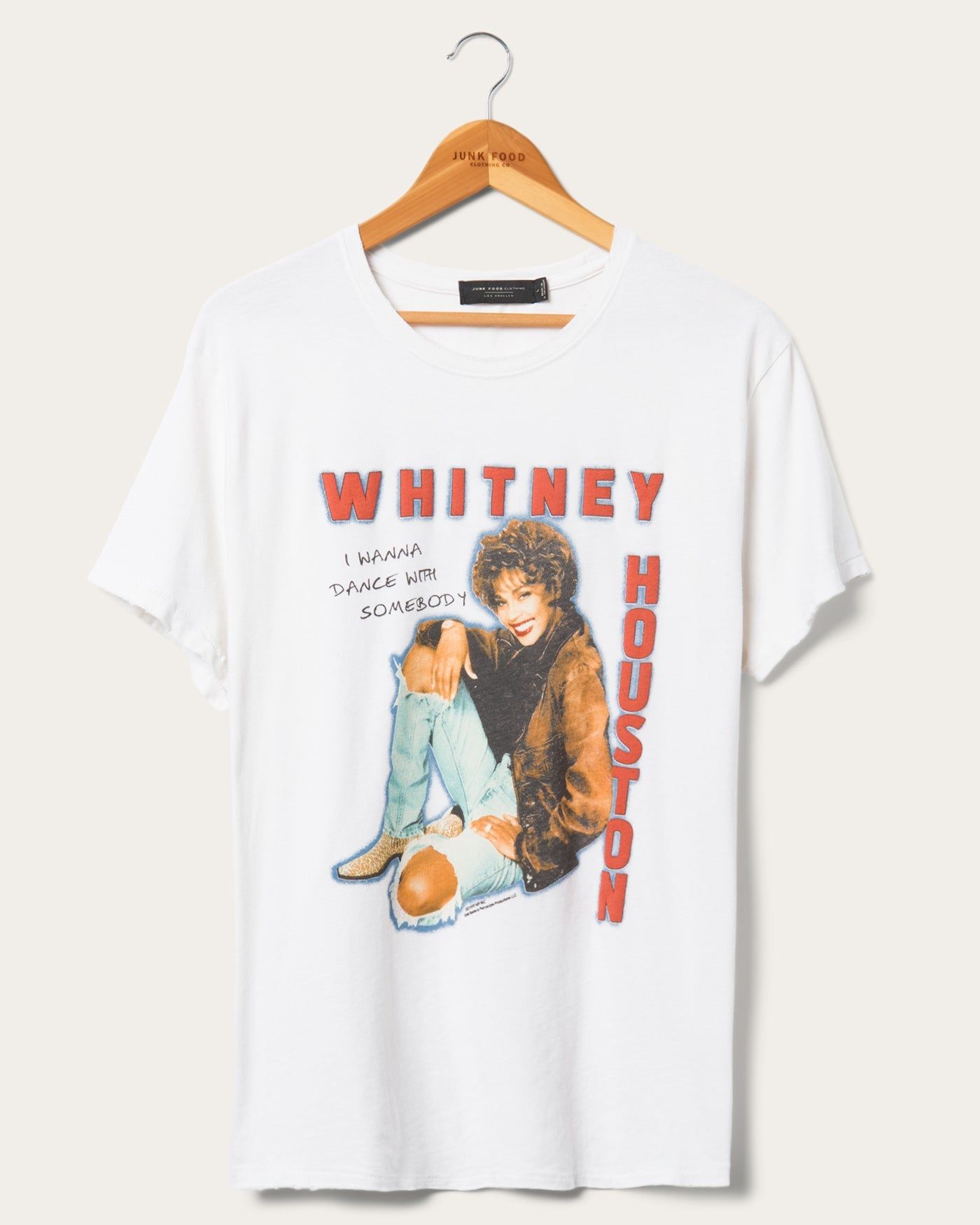 Women's Whitney Houston I Wanna Dance With Somebody Vintage Tee sold by Junk Food Clothing
