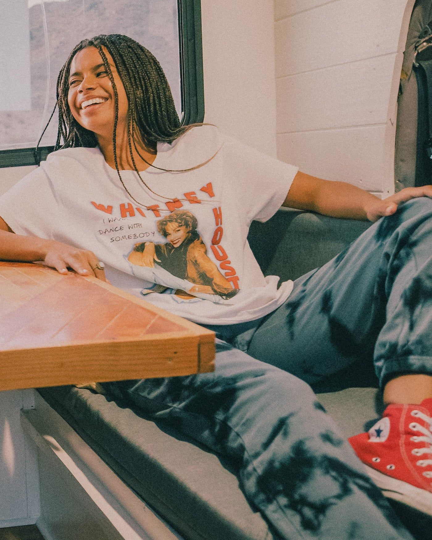 Women's Whitney Houston I Wanna Dance With Somebody Vintage Tee sold by Junk Food Clothing product image thumbnail 4