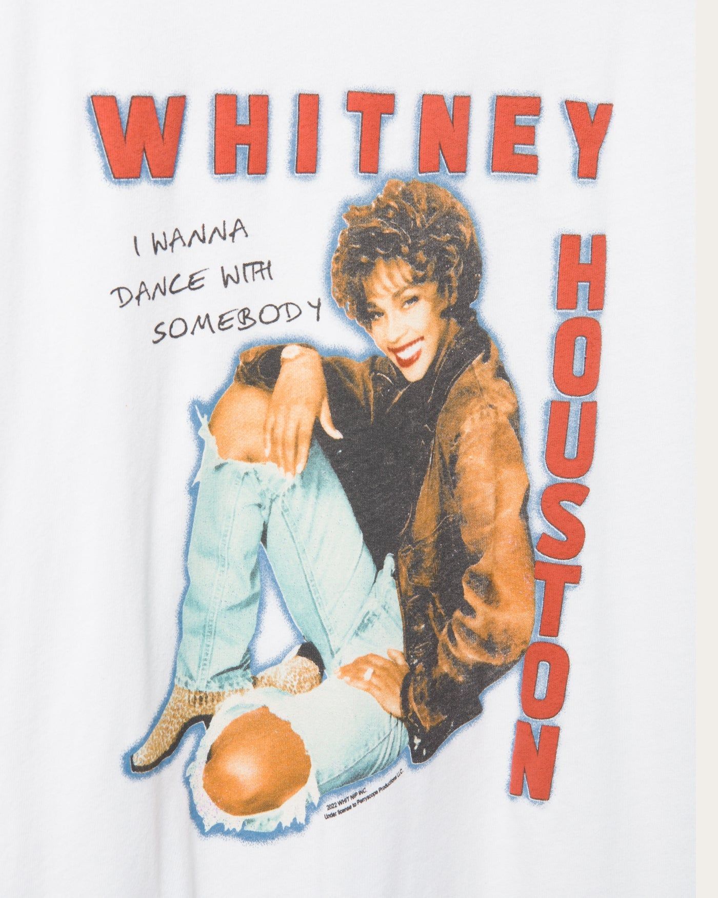 Women's Whitney Houston I Wanna Dance With Somebody Vintage Tee sold by Junk Food Clothing product image thumbnail 6
