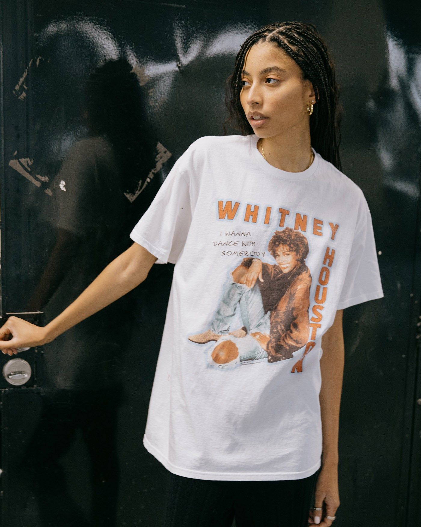 Women's Whitney Houston I Wanna Dance With Somebody Vintage Tee sold by Junk Food Clothing product image thumbnail 2