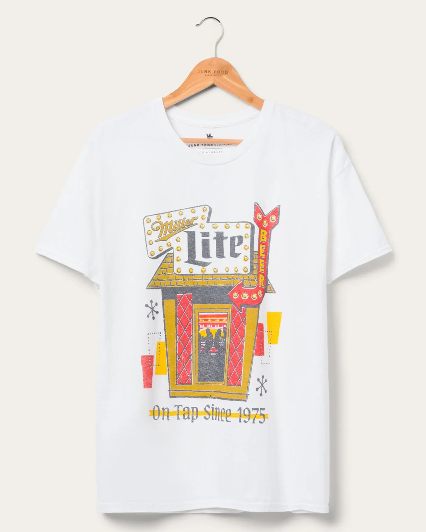 Miller Lite Beer Neon Sign Flea Market Tee sold by Junk Food Clothing