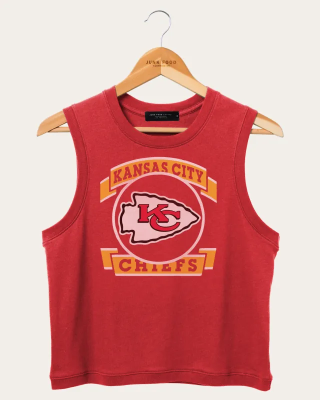 Women's NFL Kansas City Chiefs Rib Ringer Muscle Tank sold by Junk Food Clothing