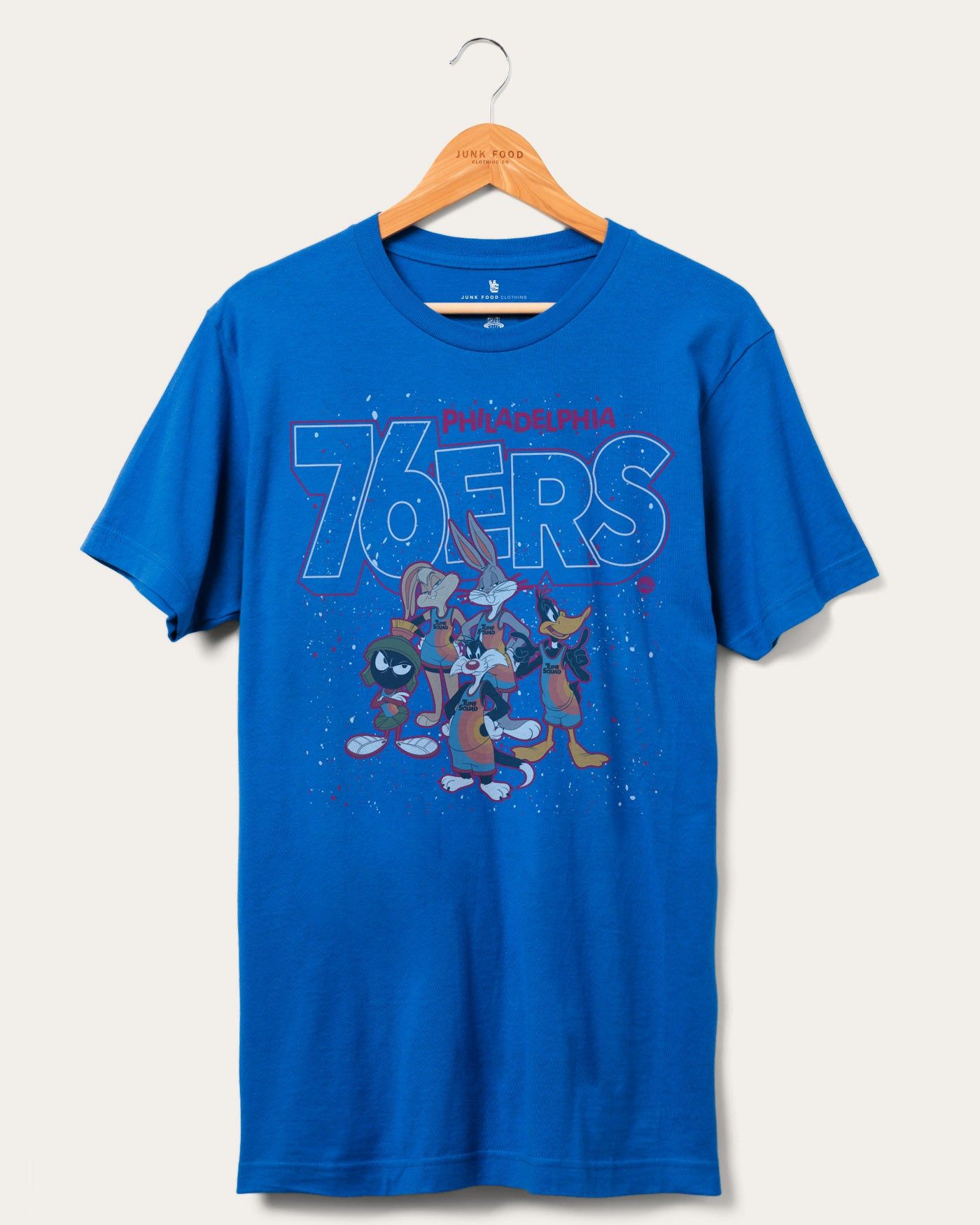 Unisex NBA x Space Jam: A New Legacy 76ers Home Squad Advantage Tee sold by Junk Food Clothing