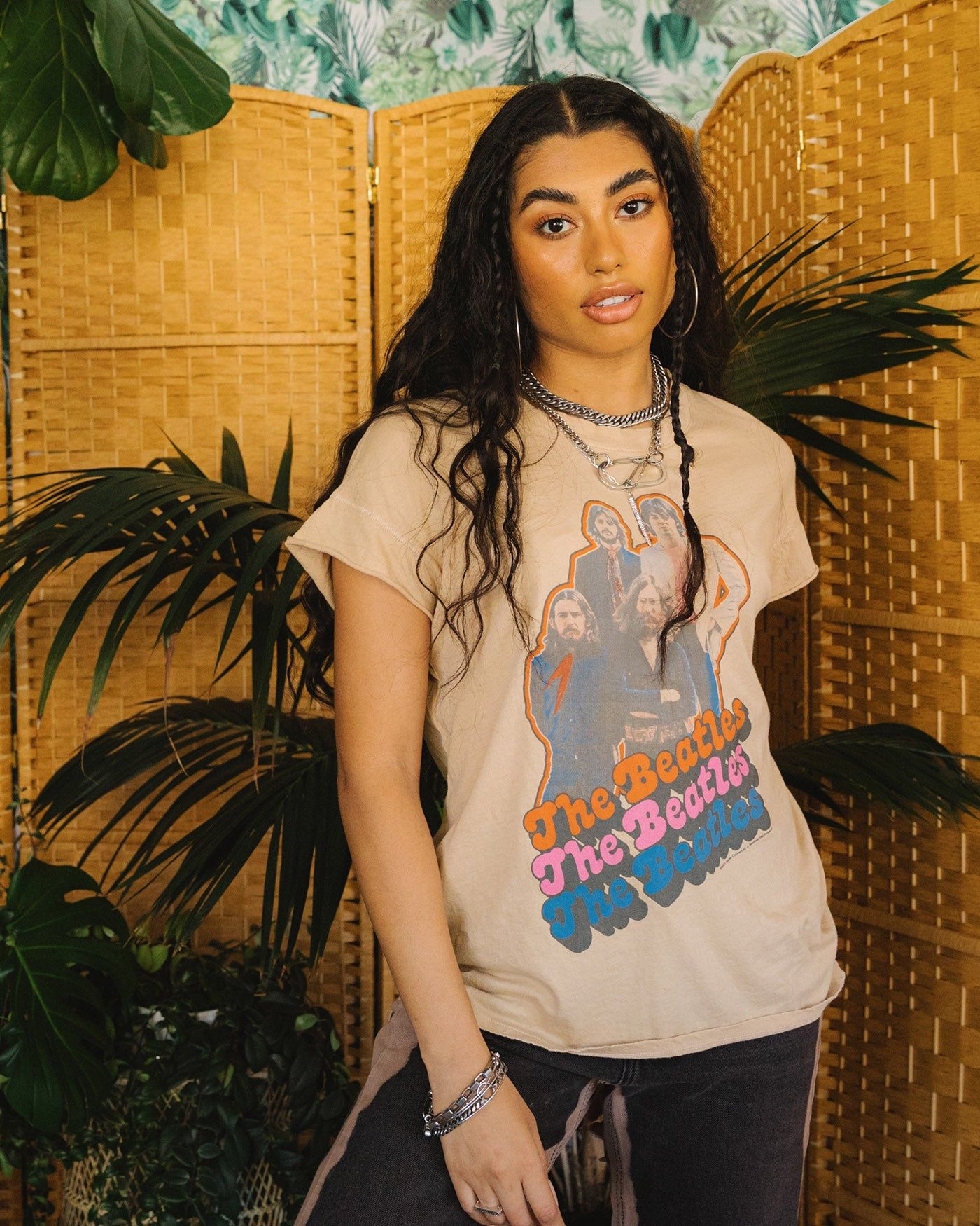 Women's The Beatles Group Pose Easy Tee sold by Junk Food Clothing product image thumbnail 2