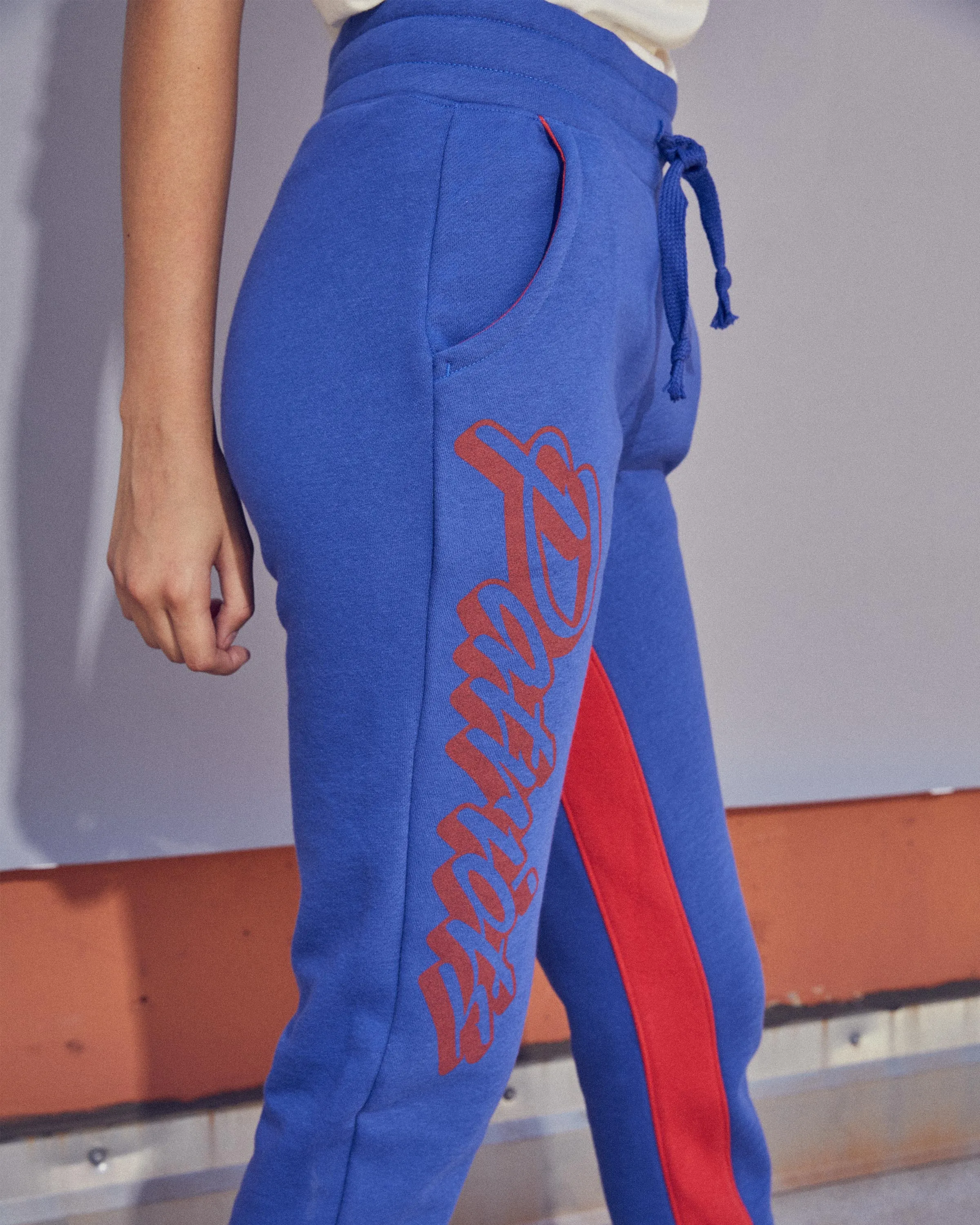 Women's Patriots Paneled Fleece Jogger sold by Junk Food Clothing