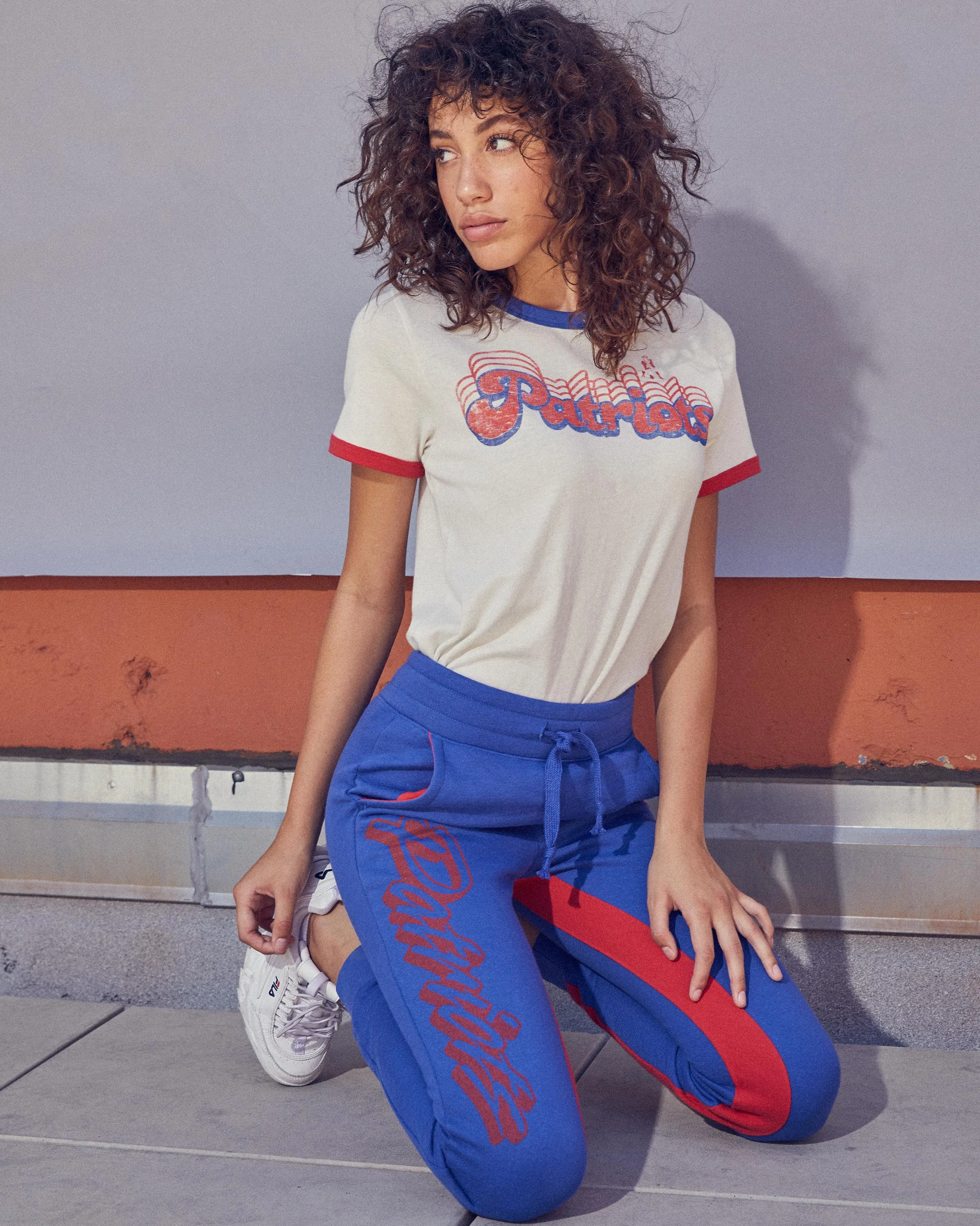 Women's Patriots Paneled Fleece Jogger sold by Junk Food Clothing product image thumbnail 4