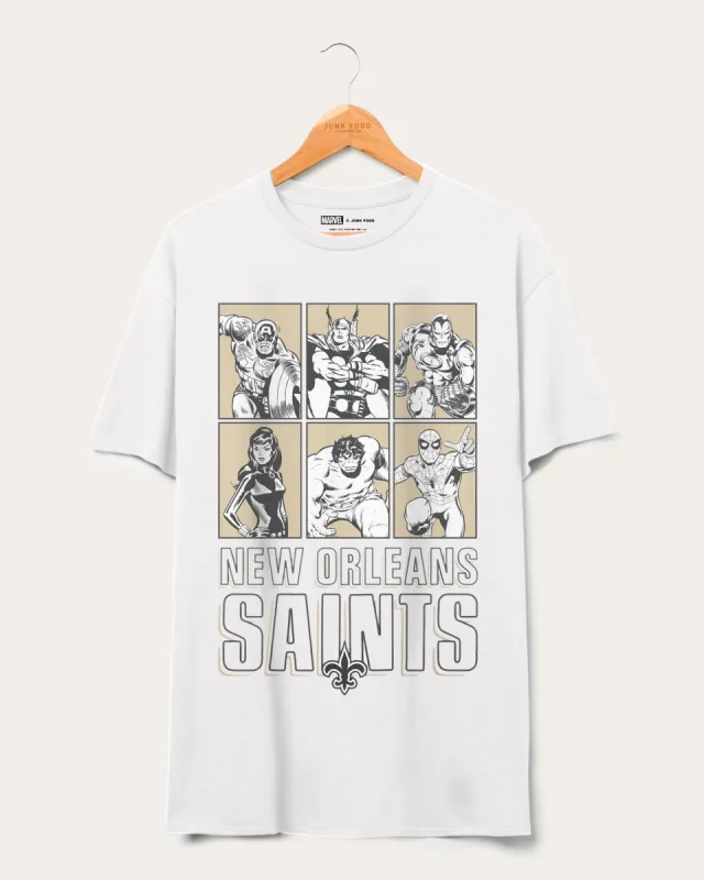 Saints Marvel The Avengers Line Up Tee sold by Junk Food Clothing