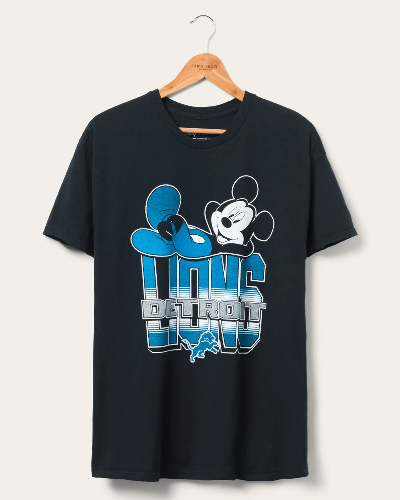 Detroit Lions Mickey Kick Back Tee sold by Junk Food Clothing
