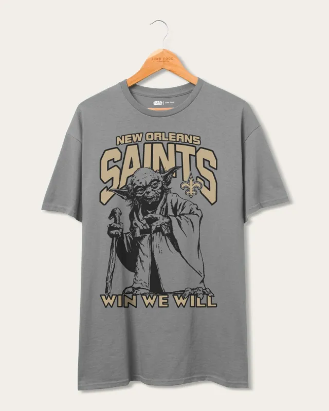 Saints Star Wars™ Yoda™ Win We Will Tee sold by Junk Food Clothing
