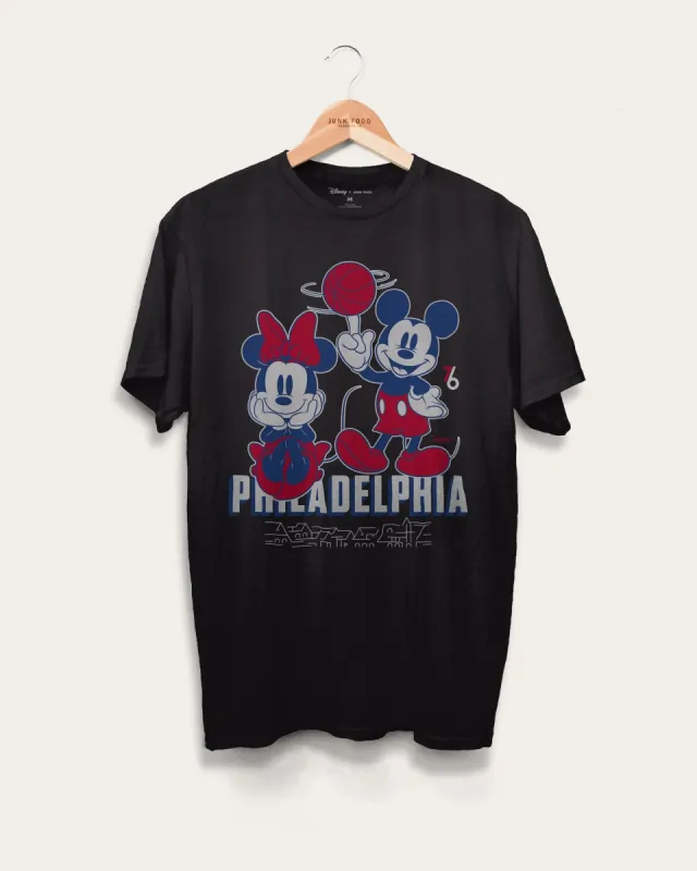 Unisex 76ers Mickey Minnie City Edition Tee sold by Junk Food Clothing