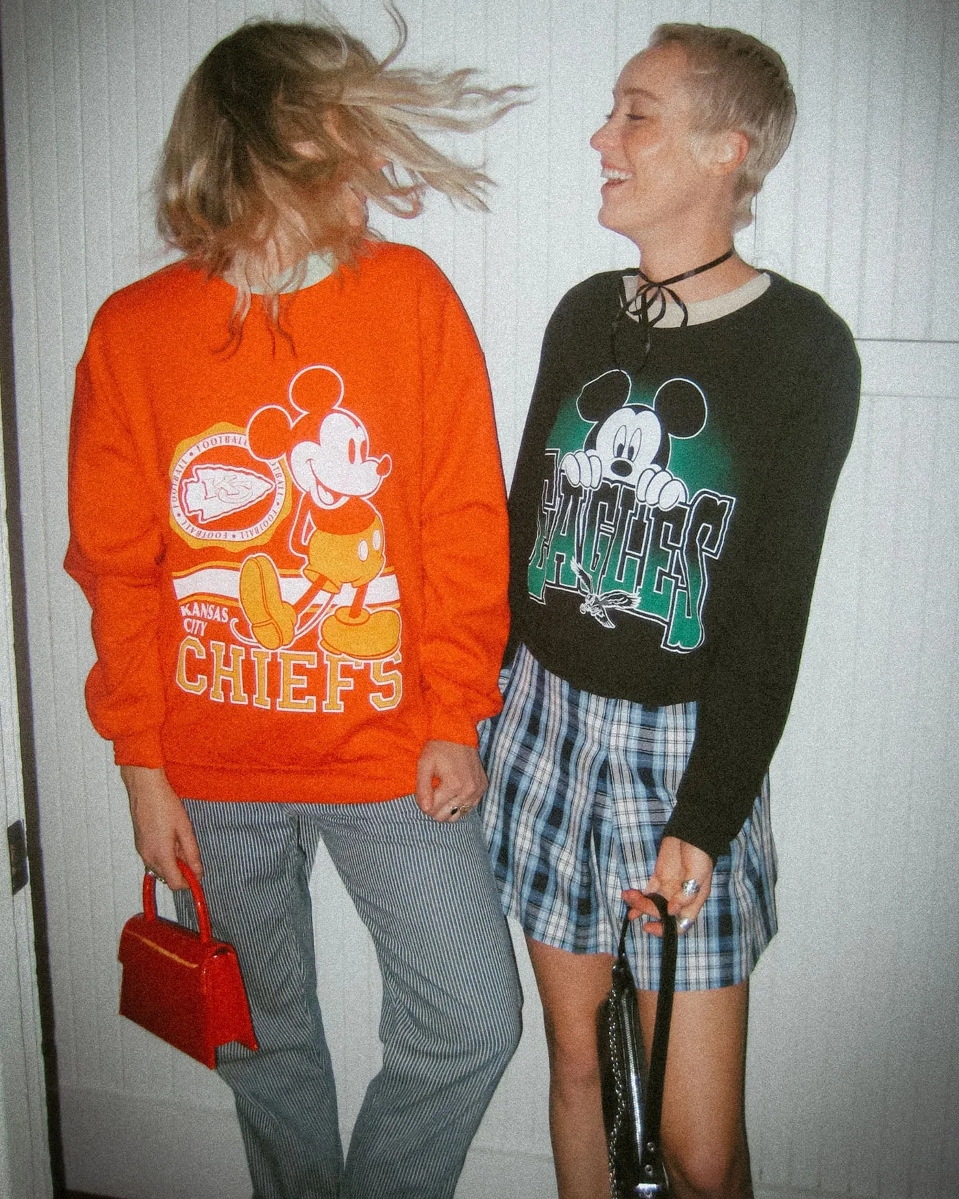 Women's Philadelphia Eagles Mickey Hang on Crop Long Sleeve sold by Junk Food Clothing product image thumbnail 2