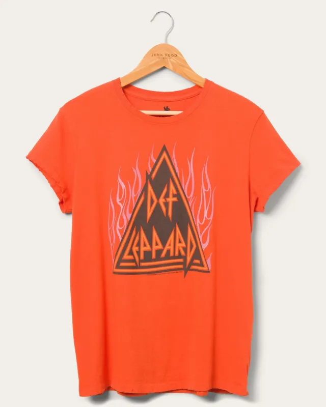 Women's Def Leppard Flames Vintage Tee made by Junk Food Clothing